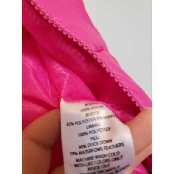 Calvin Klein Womens M Performance Puffer Jacket Hot Pink Full Zip Activewear - Picture 6 of 6